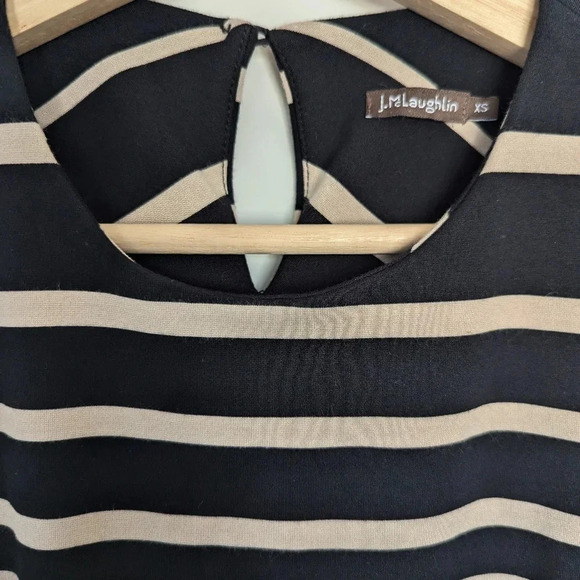 J. McLaughlin Striped Catalyst 3/4 Sleeve Sheath Dress Size XS Business Stretch - Picture 3 of 5